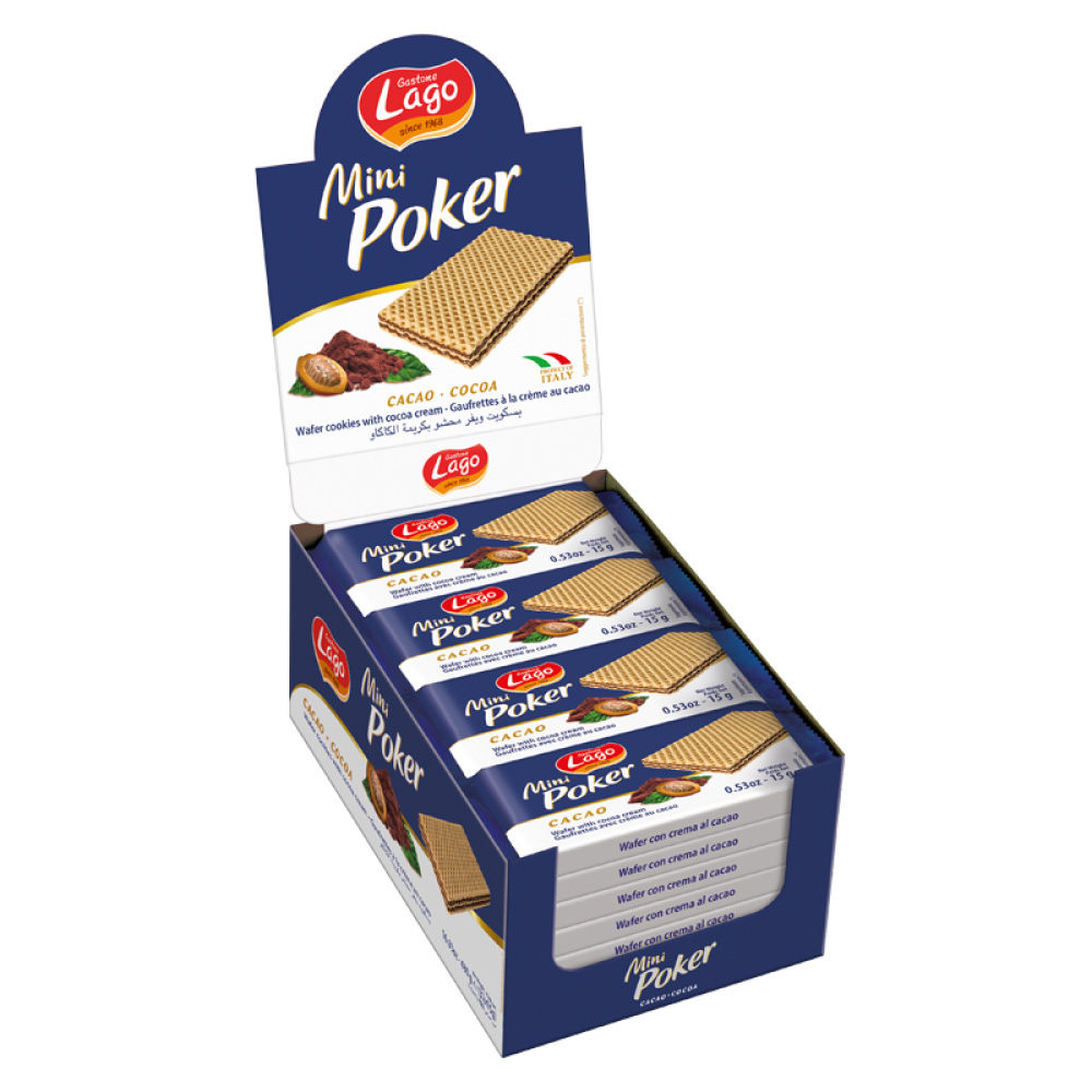 Lago Poker Cocoa Wafers (Box of 20)